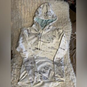 White & soft green Camo  Performance Hoodie